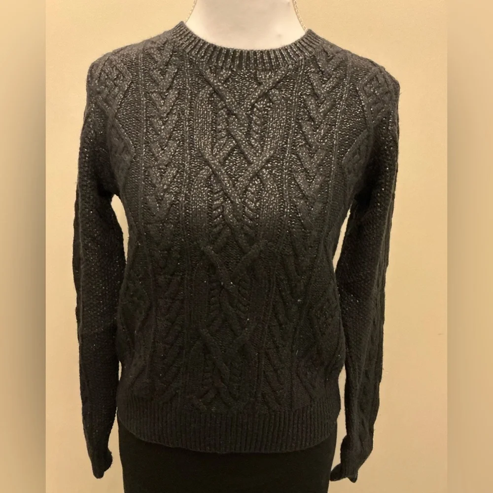 Ralph Lauren Black Cable Knit Sweater
